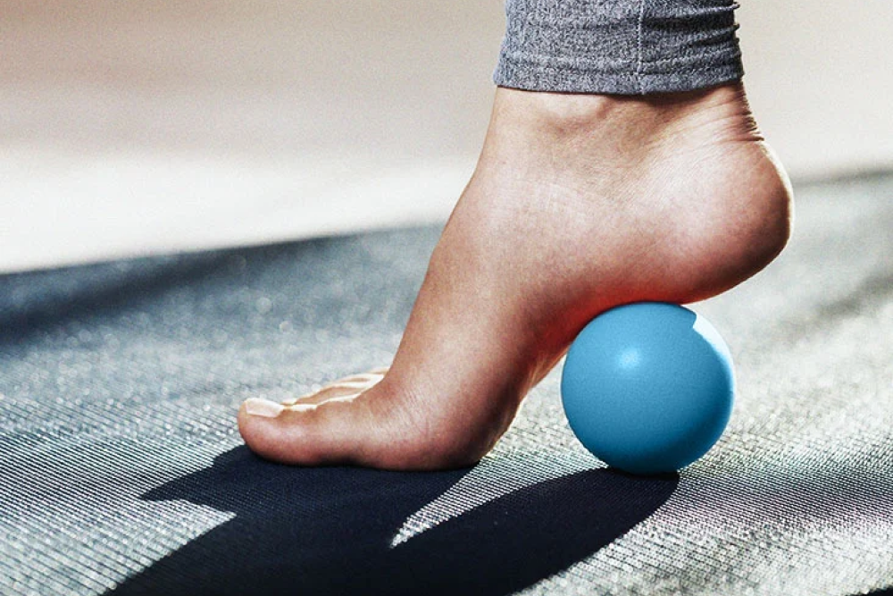 a foot and a ball